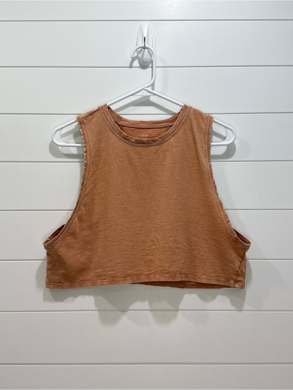 aerie Cropped Muscle Tank Top - Rusty Orange